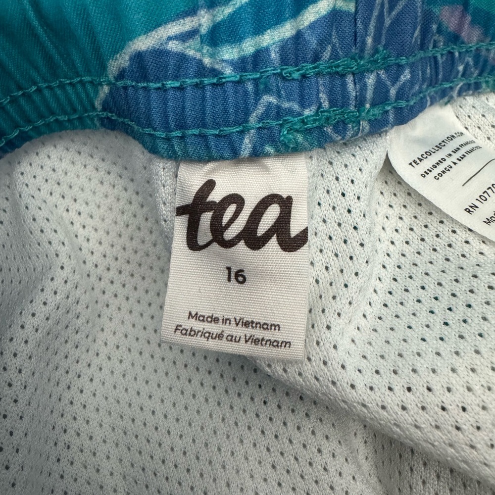 Tea Collection Aqua Fish Print Swim Trunks - Picture 4 of 7
